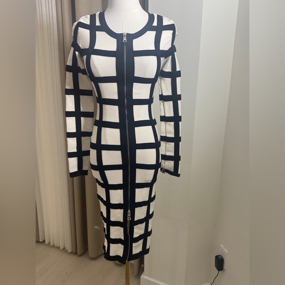 Valiant Paris Dresses & Skirts - Valiant Paris Black and White Grid Pattern Dress